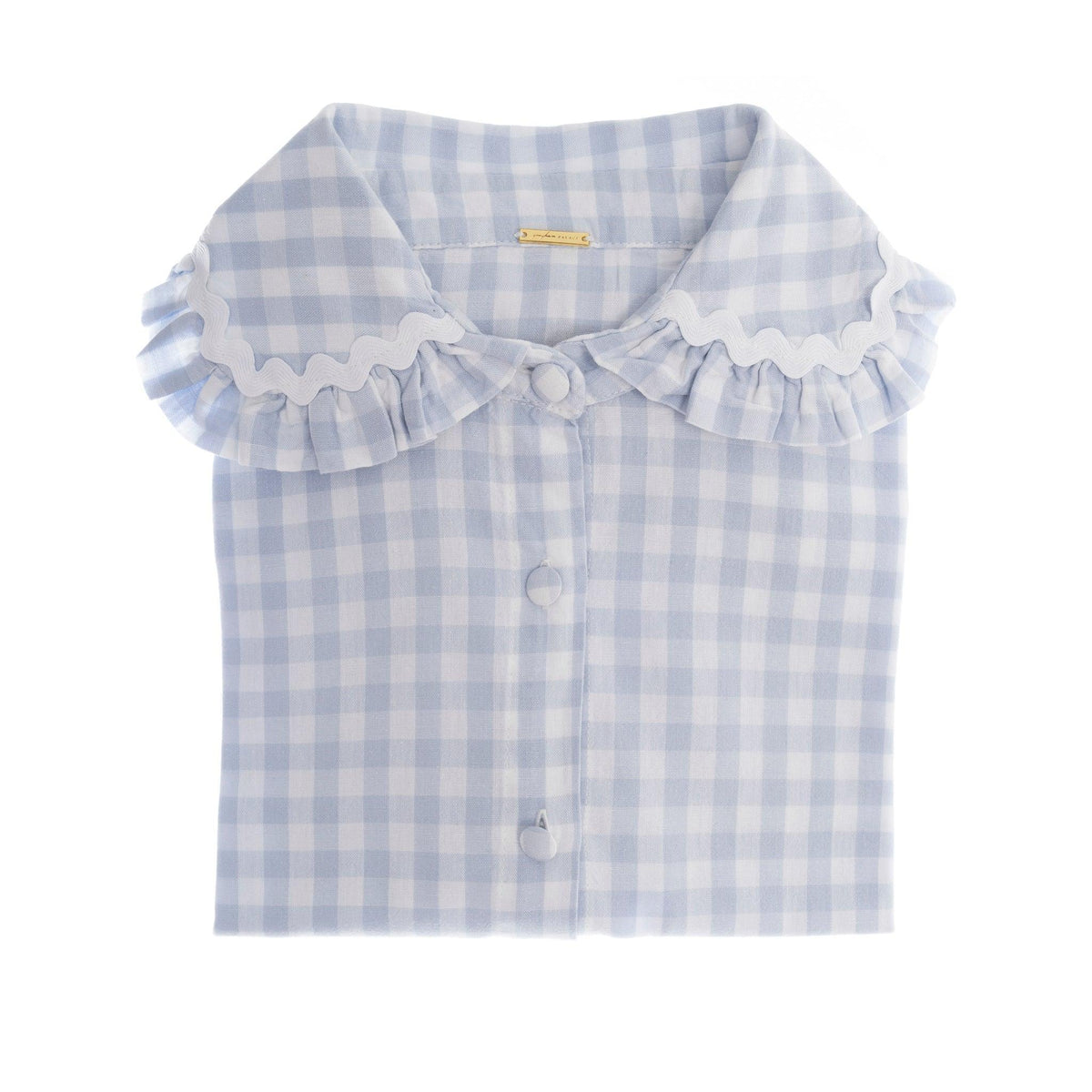 Gingham Palace Alice shirt with ruffles