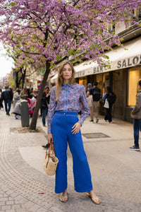 Sol pants - blue waffle