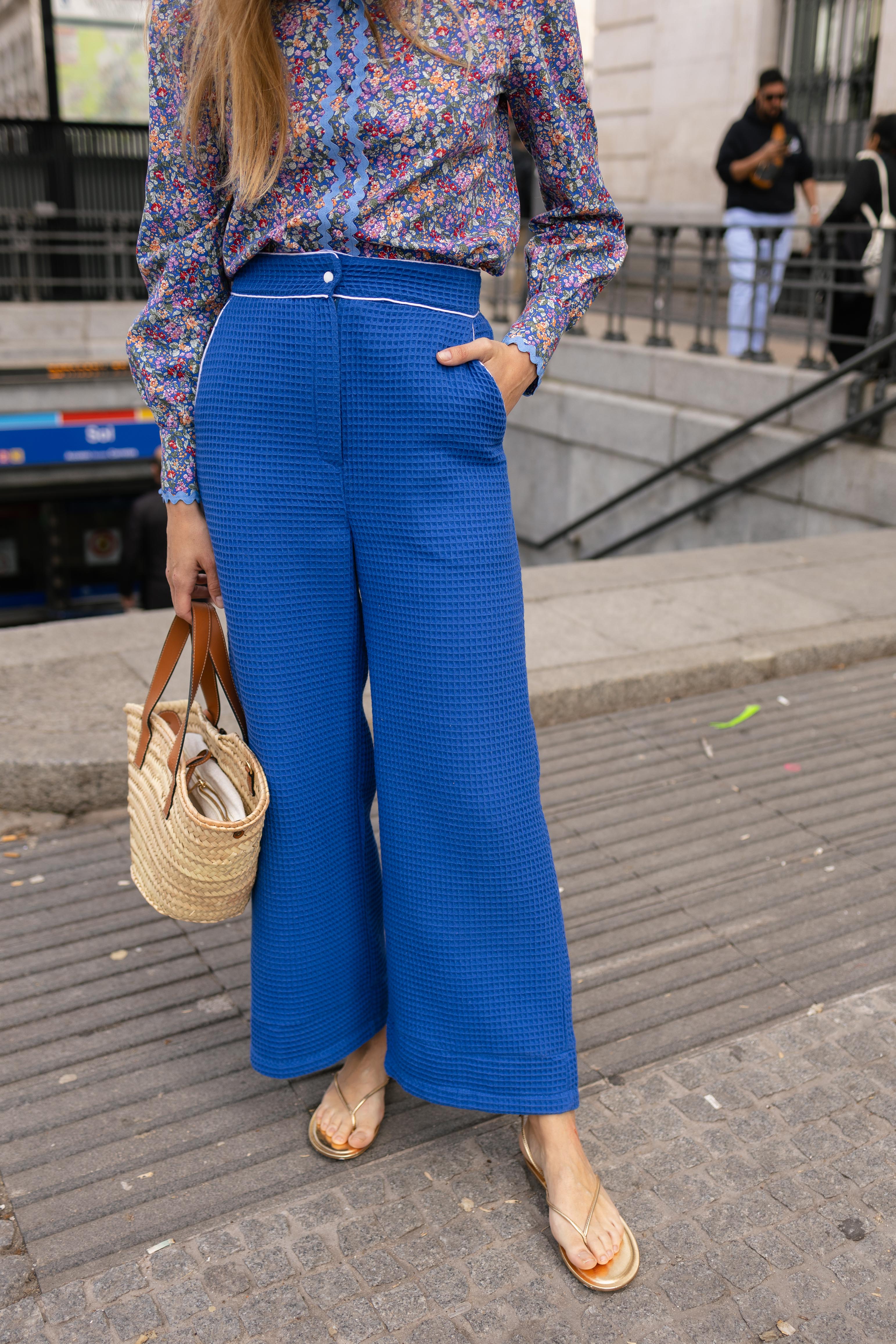 Sol pants - blue waffle