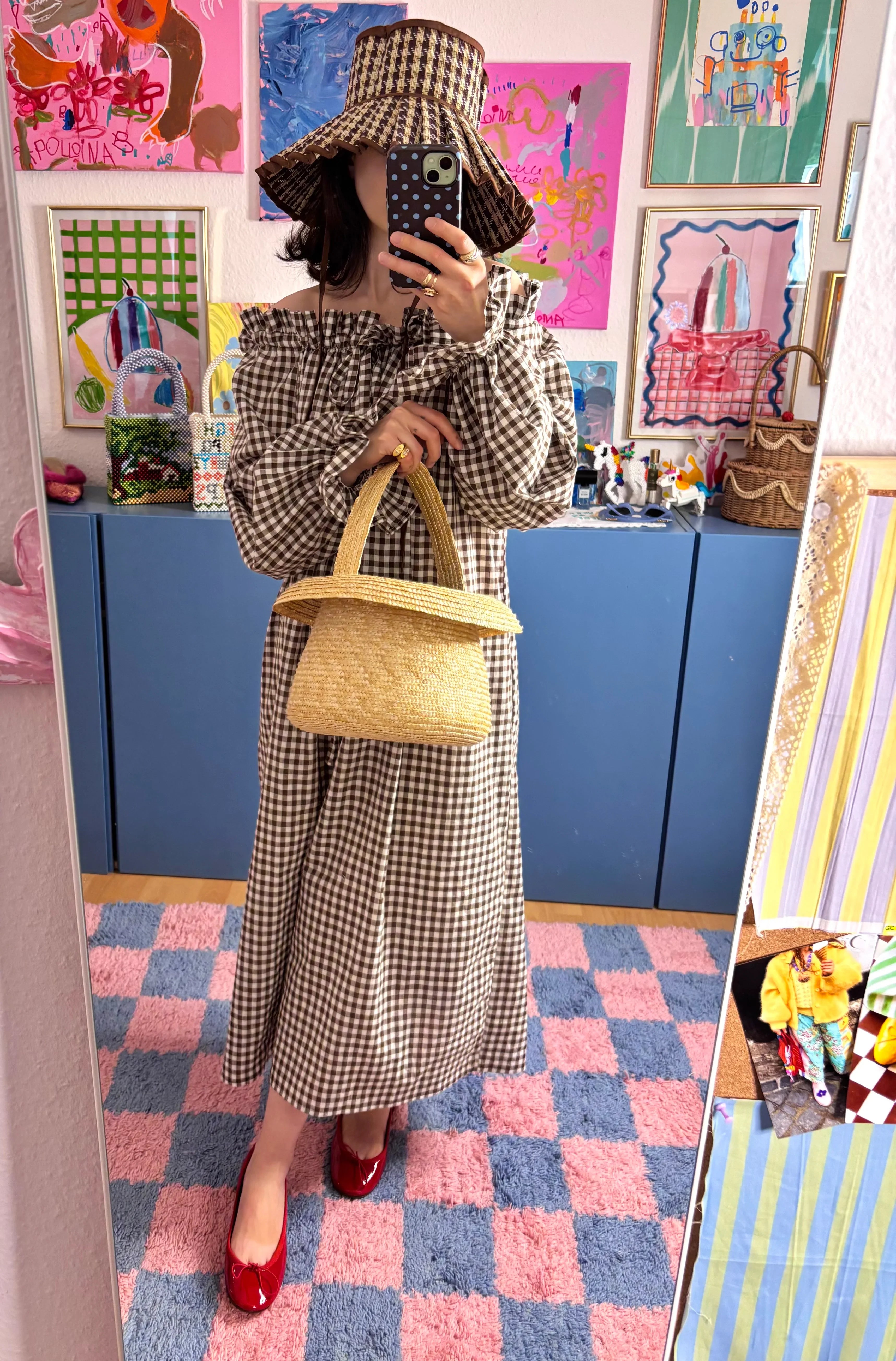 Apollonia midi dress - brown gingham – Gingham Palace