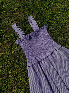 Delphine midi dress - purple gingham