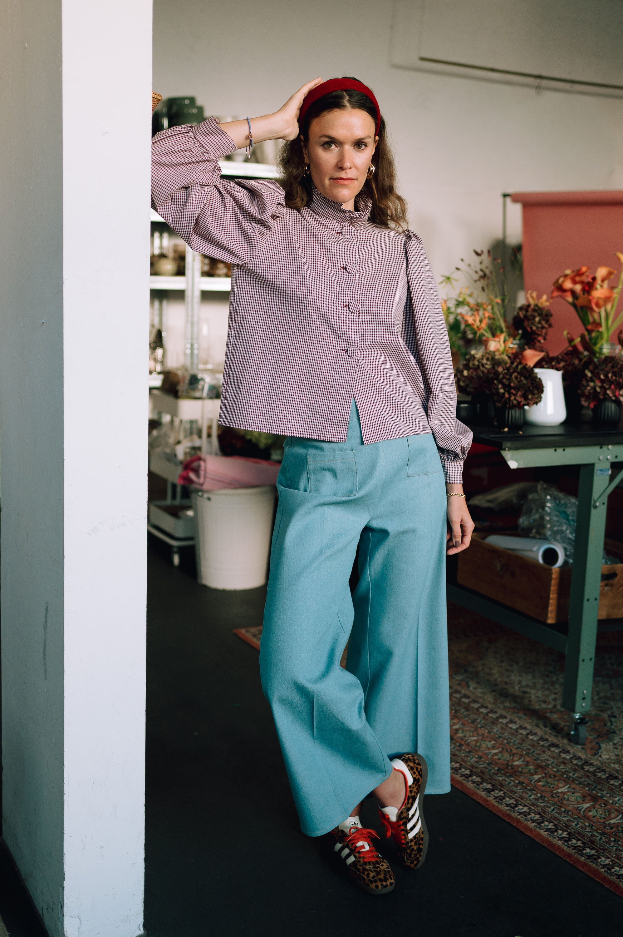 Isabella shirt - burgundy gingham