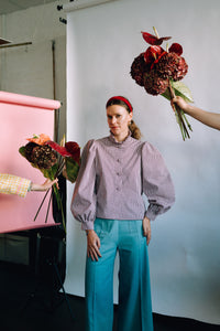 Isabella shirt - burgundy gingham