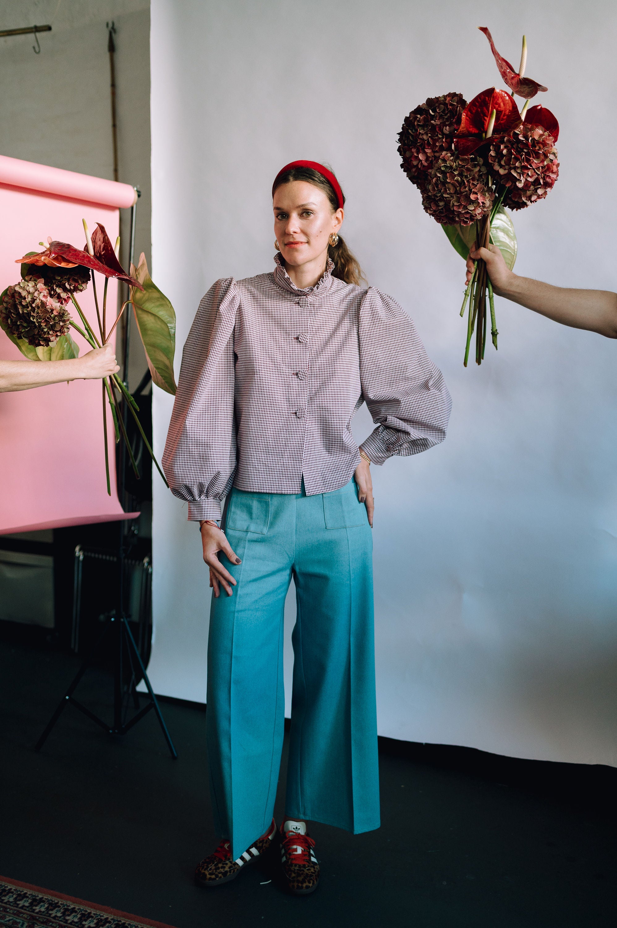 Isabella shirt - burgundy gingham