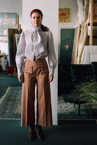Olive flared pants - rose baby corduroy
