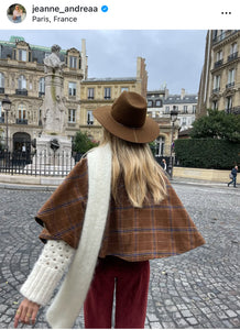 Mary cropped cape - wool checks