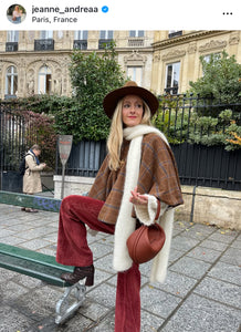 Mary cropped cape - wool checks