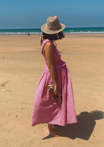 Vestido midi Delphine - Vichy rojo