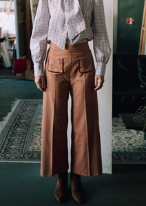 Olive flared pants - rose baby corduroy
