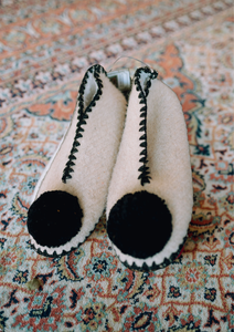 Pantuflas de lana Penélope - negro