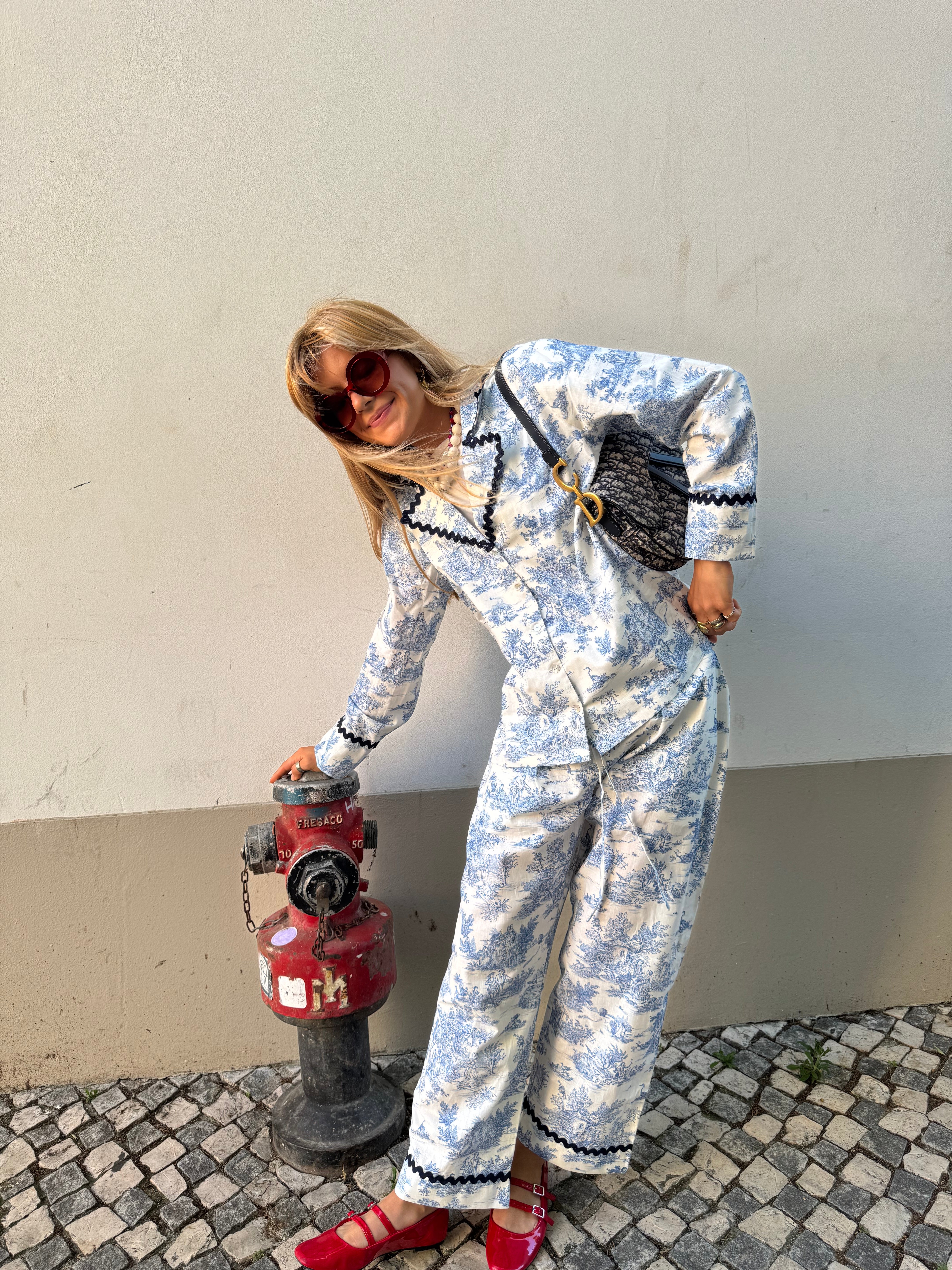 GP x HORTENSE STUDIO Chloe PJ set - blue toile de jouy