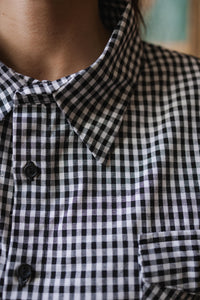 Theodore oversized shirt - black gingham