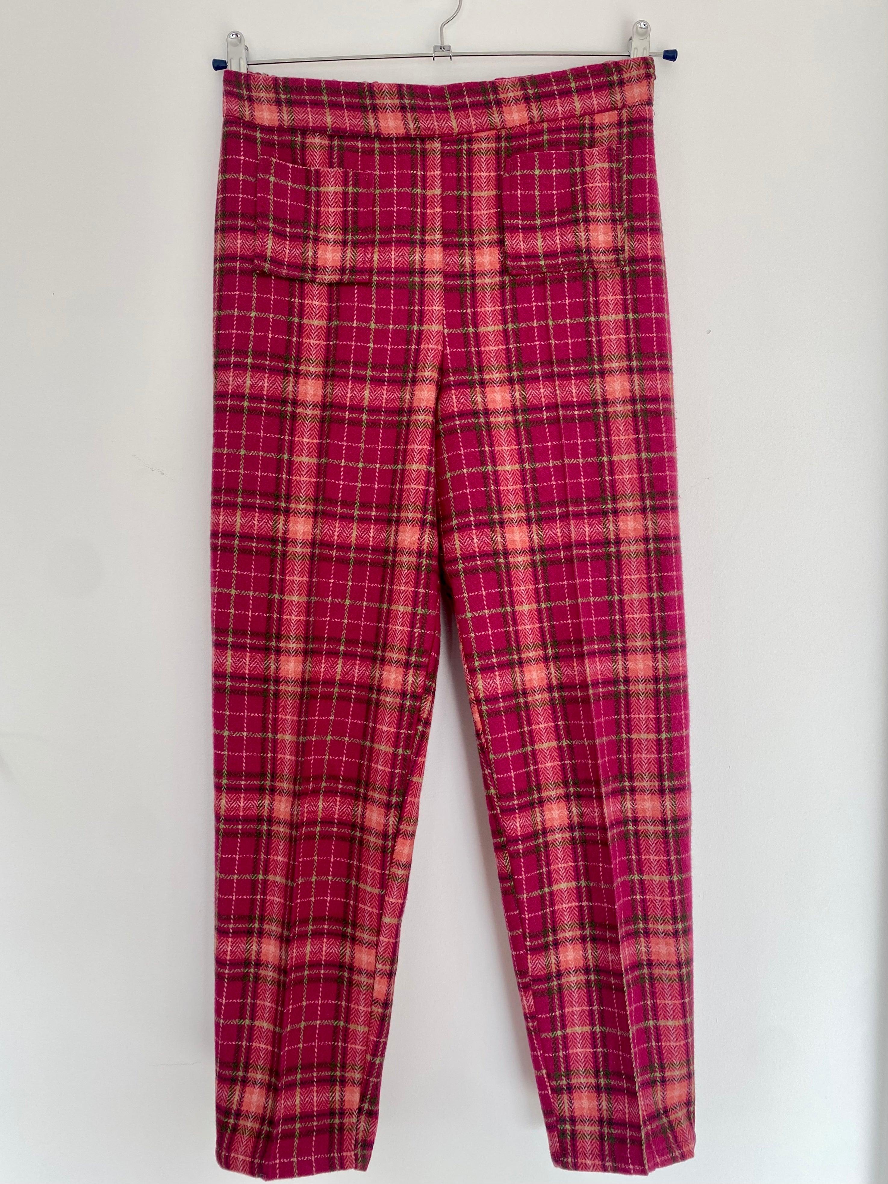 Cameron woollen pants - pink checks - Gingham Palace