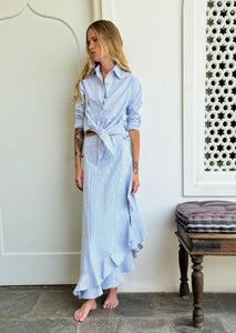 Deniz pareo skirt - blue stripes - Gingham Palace