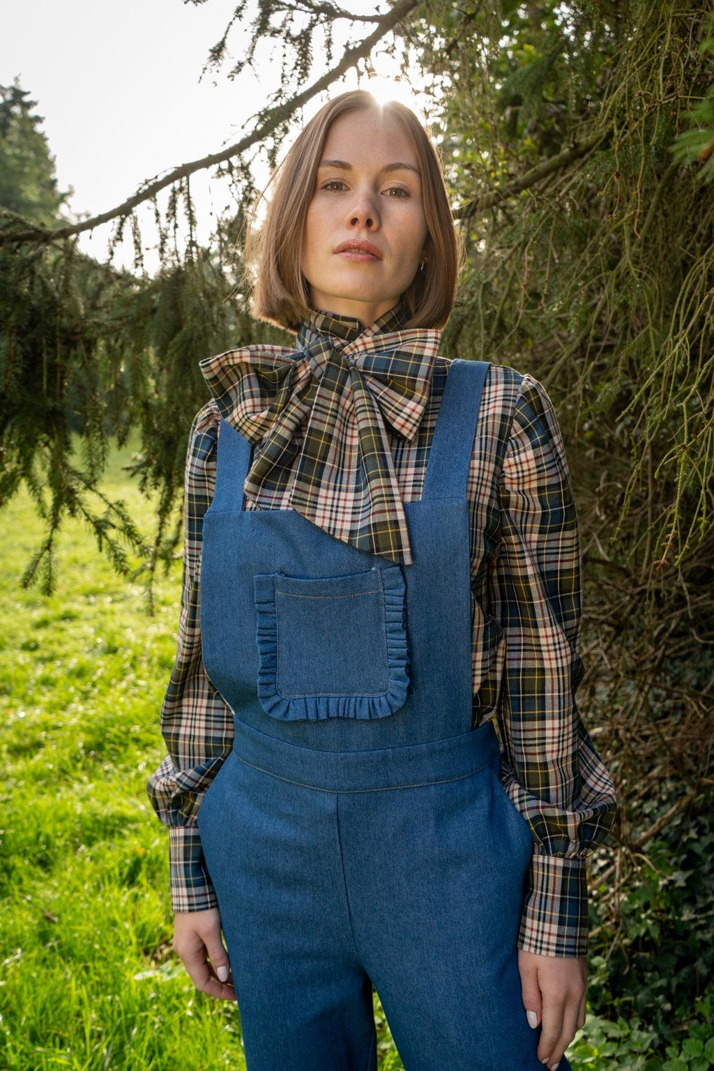 Isla shirt with pussybow - limited edition tartan checks - Gingham Palace