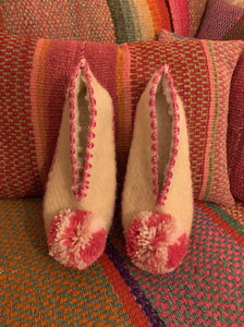 Penelope woollen slippers - candy floss pink - Gingham Palace