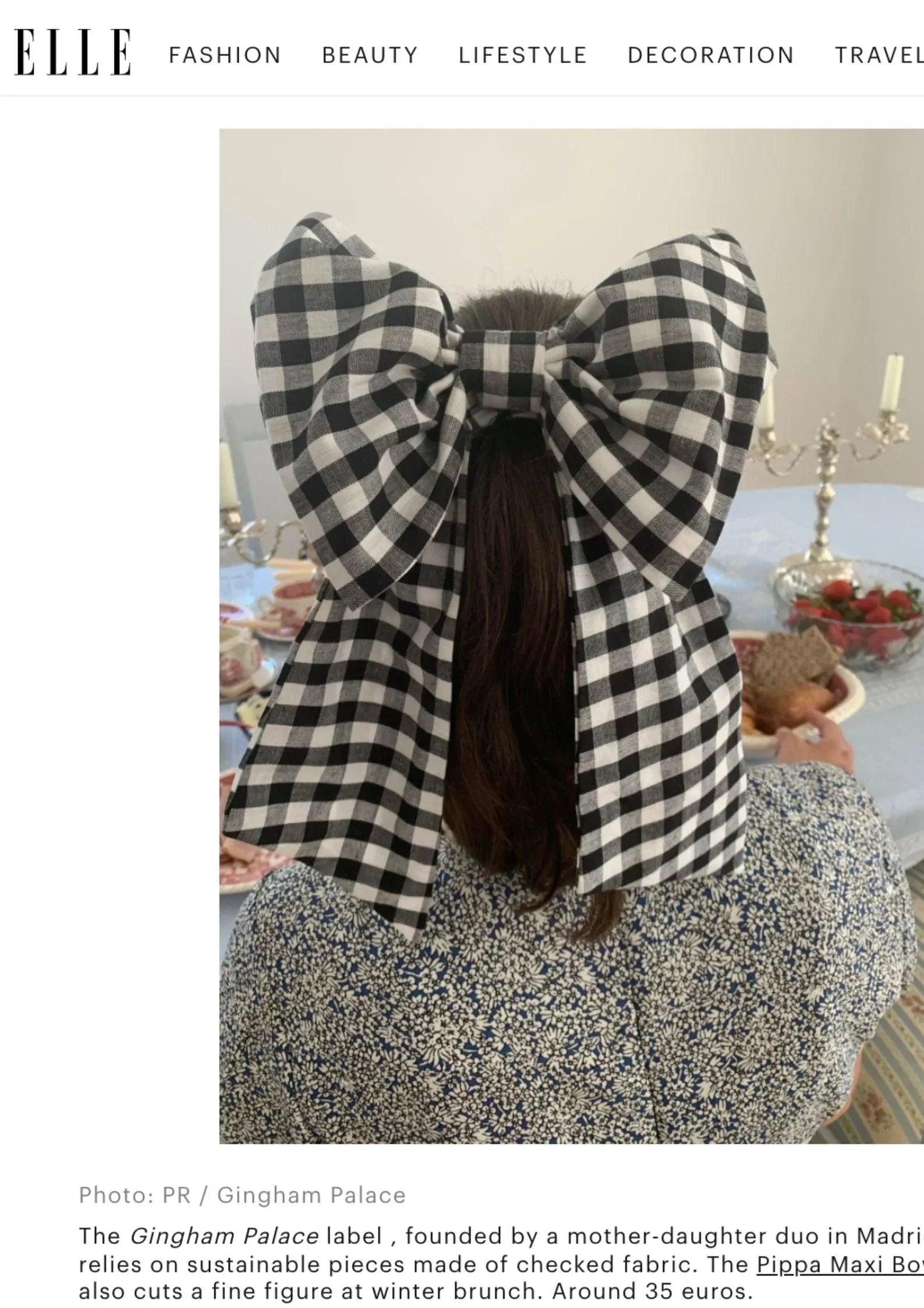 Pippa maxi bow with scrunchie - various colours - Gingham Palace