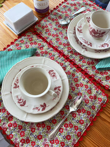 Set of 2 reversible Rectangular Placemats with Napkins - various colours - Gingham Palace